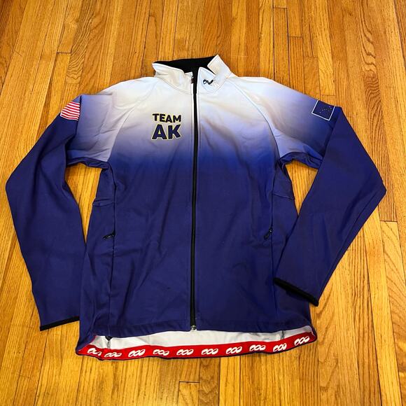 Podium Wear Jacket Womens Medium Alaskan Team Purple White Performance Running - Picture 1 of 9